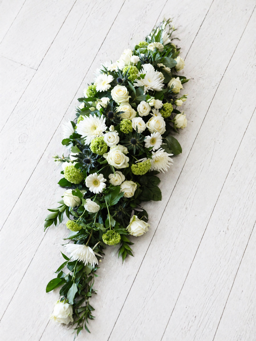 Whites & Greens Casket spray