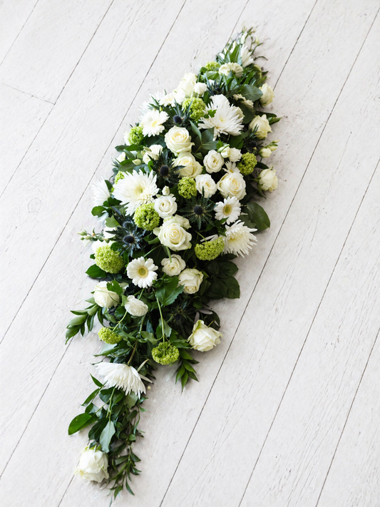 Whites & Greens Casket spray